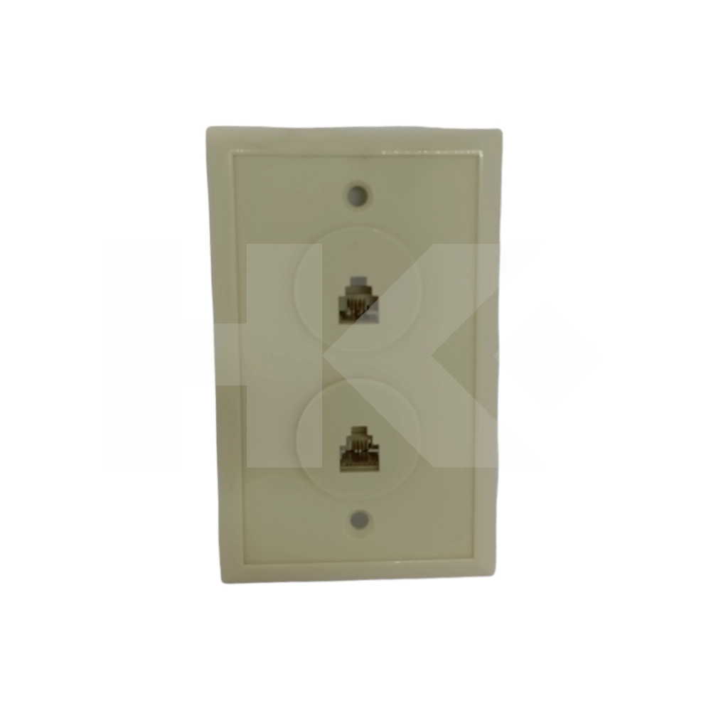 PLACA TELEFONICA RJ11 2 PUESTO BLANCO/CREMA