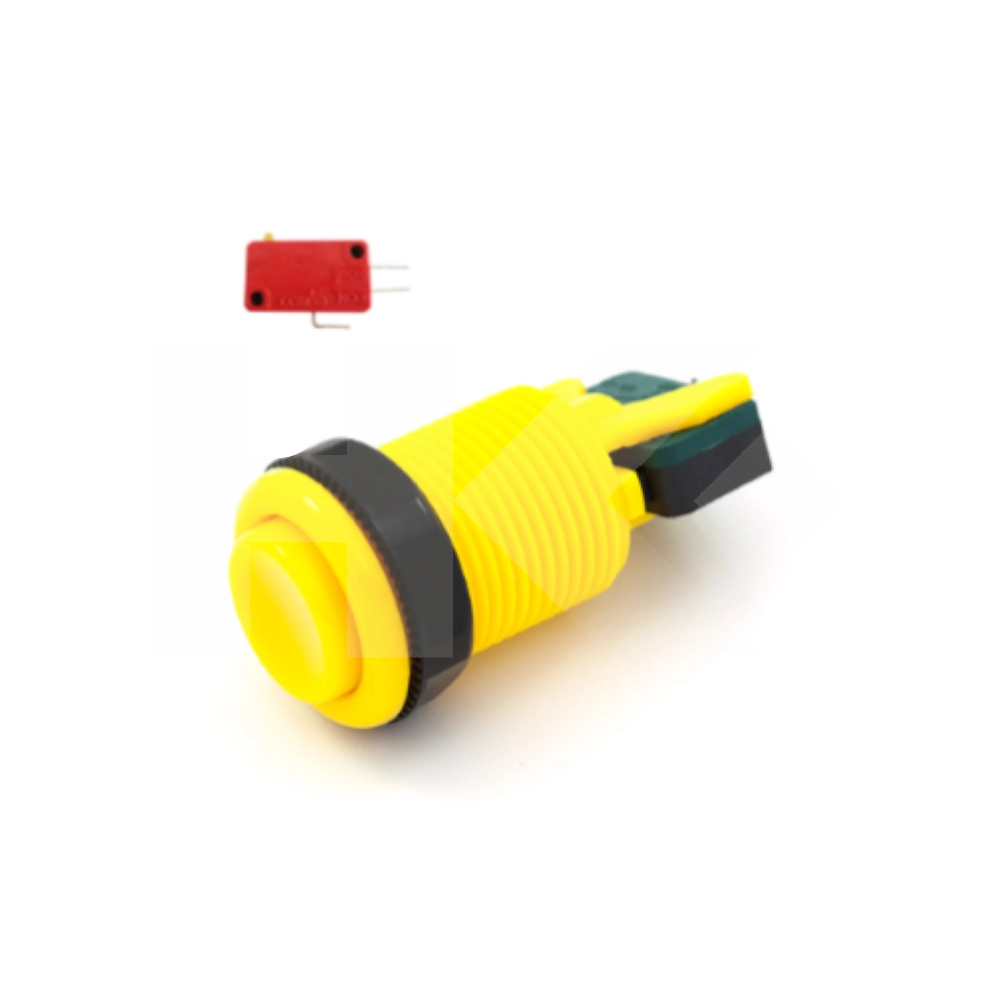 PULSADOR JUEGO CON MICROSWITCH AMARILLO GRANDE (SW521YEM)