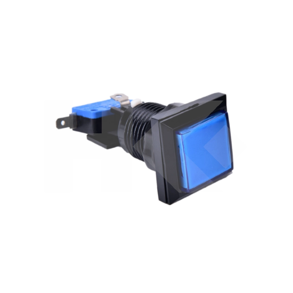 PULSADOR JUEGO CON MICROSWITCH AZUL GRANDE CON LED (SW500BLM)