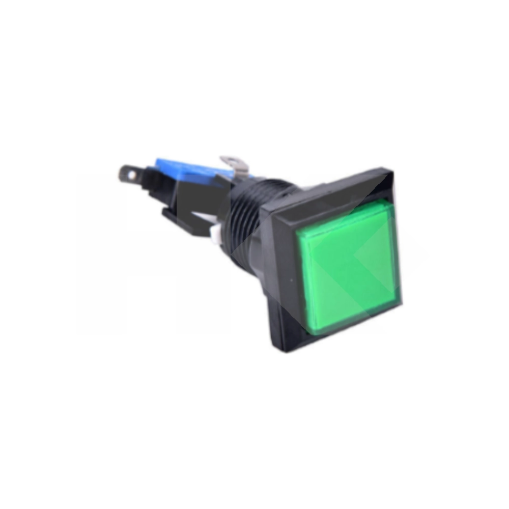 PULSADOR JUEGO CON MICROSWITCH VERDE GRANDE CON LED (SW500GNL