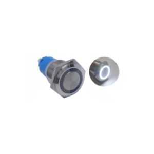 INTERRUPTOR CON LED 5P 24V 16MM CROMADO BLANCO