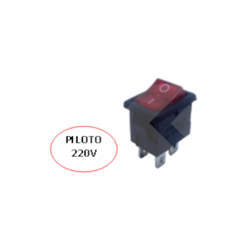 INTERRUPTOR MODULAR 6A 250VAC 4 PIN ON-OFF CON LUZ (SW104L)