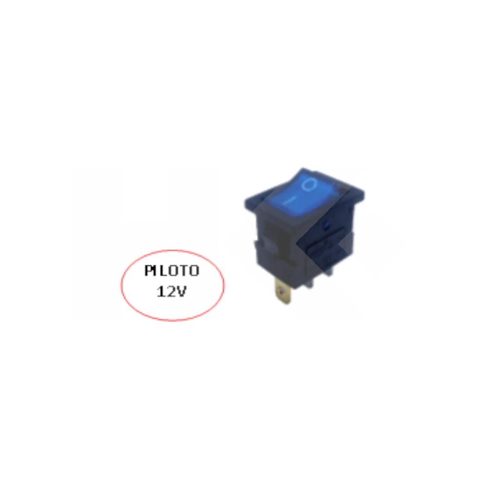 INTERRUPTOR MODULAR 15A 12V CON NEON AZUL (SW108B)