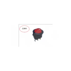 INTERRUPTOR MODULAR REDONDO A 250VAC ON-OFF MINI CON LUZ ROJA (SW099)