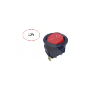 INTERRUPTOR MODULAR REDONDO 6A 12V 3 PIN ON-OFF CON LUZ ROJA (SW135RD)