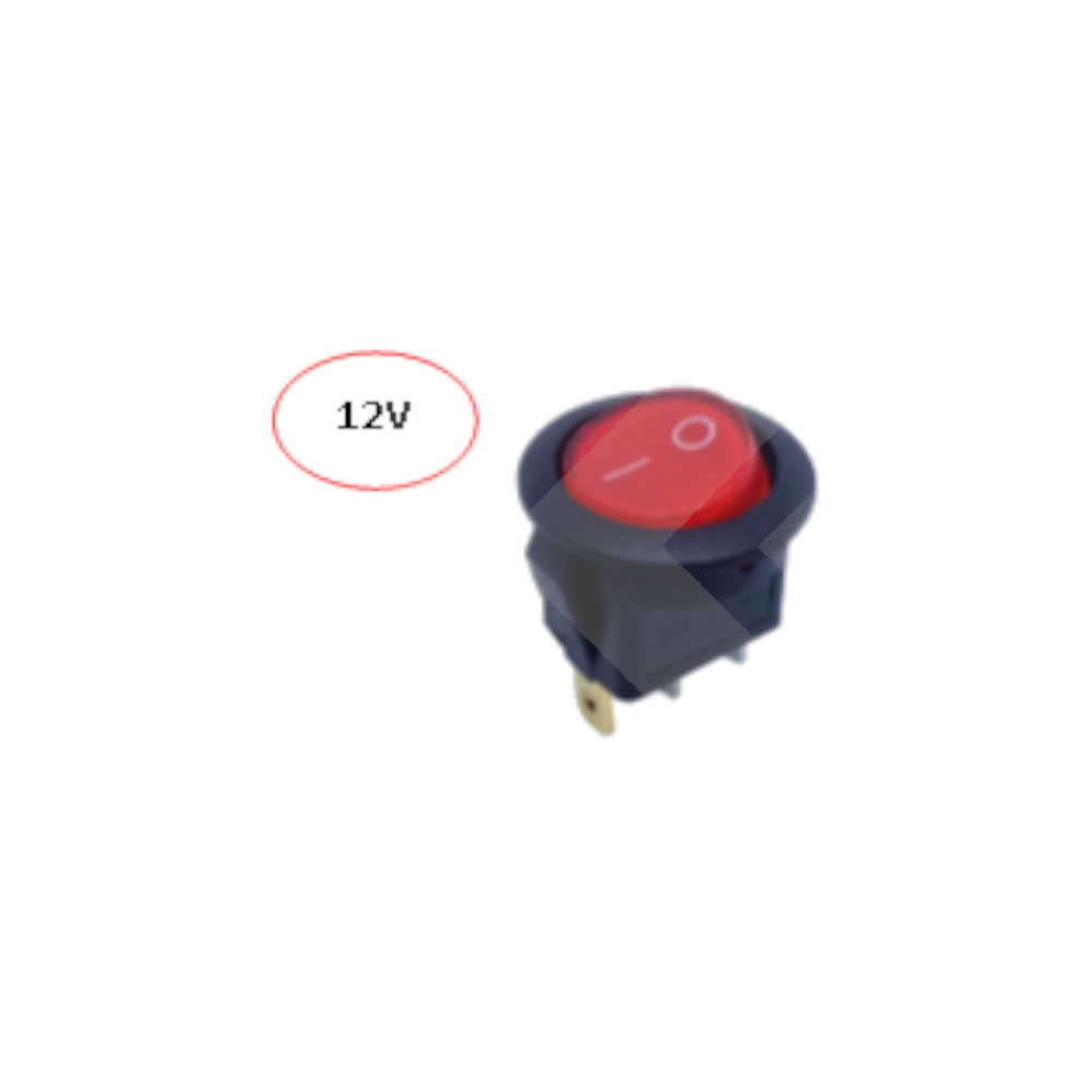 INTERRUPTOR MODULAR REDONDO 6A 12V 3 PIN ON-OFF CON LUZ ROJA (SW135RD)