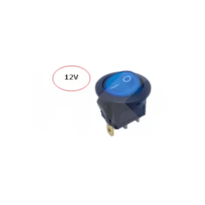 INTERRUPTOR MODULAR REDONDO 6A 12V 3 PIN ON-OFF CON LUZ AZUL (SW135BL)