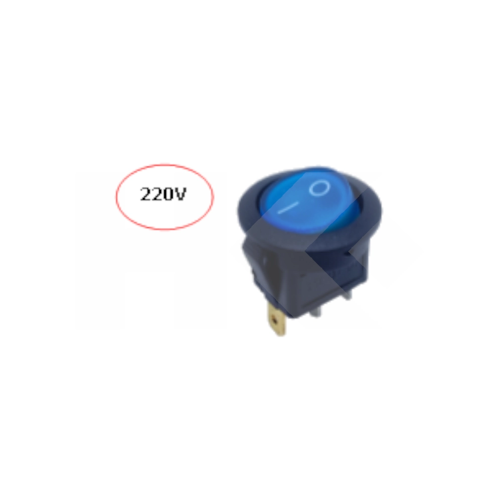 INTERRUPTOR MODULAR REDONDO ON-OFF 220VAC 3 PIN AZUL