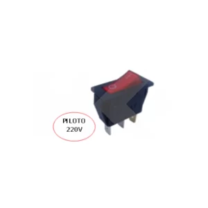 INTERRUPTOR MODULAR 15A 250VAC 3 PIN ON-OFF CON LUZ ROJA (SW164RD)