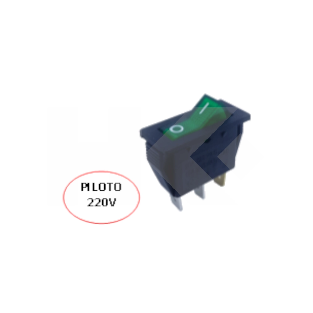 INTERRUPTOR MODULAR 15A 250VAC 3 PIN ON-OFF CON LUZ VERDE (SW164GN)