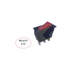 INTERRUPTOR MODULAR 16A 250VAC 3 PIN ON-OFF CON LUZ ROJA 12VDC (SW165