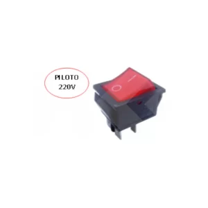 INTERRUPTOR MODULAR ON-OFF 15A 250VAC 4 PIN DPST LUZ ROJA (SW142RD)