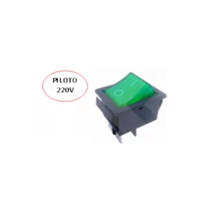 INTERRUPTOR MODULAR ON-OFF 15A 250VAC 4 PIN DPST LUZ VERDE (SW142GN