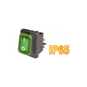 INTERRUPTOR CON PROT. GOMA ON-OFF 20A 250V 4 PIN VERDE (SW143GN)