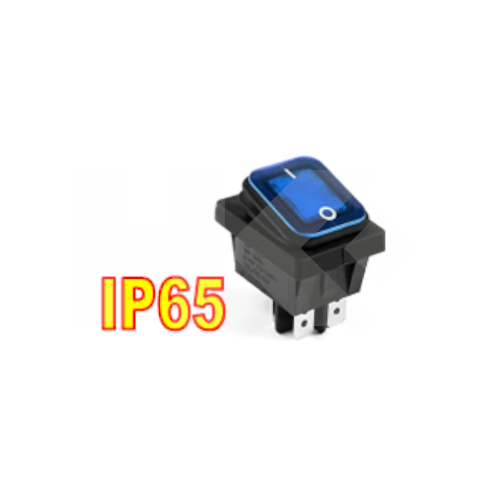 INTERRUPTOR CON PROT. GOMA ON-OFF 20A 250V 4 PIN AZUL (SW143BL)