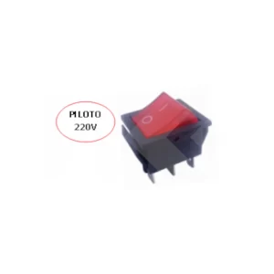 INTERRUPTOR MODULAR ON-ON 16A 250VAC 6 PIN DPST CON LUZ ROJA