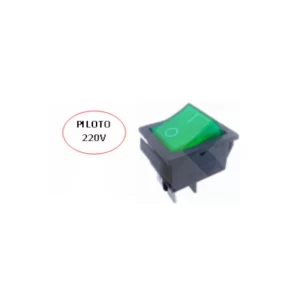 INTERRUPTOR MODULAR ON-OFF 15A 250VAC 6 PIN DPST CON LUZ VERDE (SW146