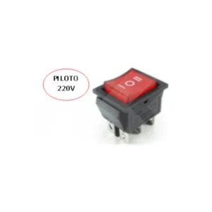 INTERRUPTOR MODULAR ON-OFF-ON 15A 250VAC 6 PIN DPDT CON LUZ ROJA (SW1
