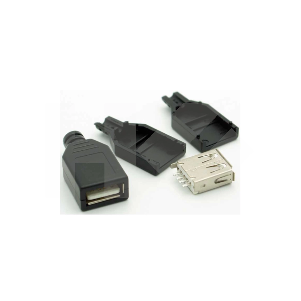 CONECTOR USB/H VOLANTE NEGRO (PARA ARMAR)