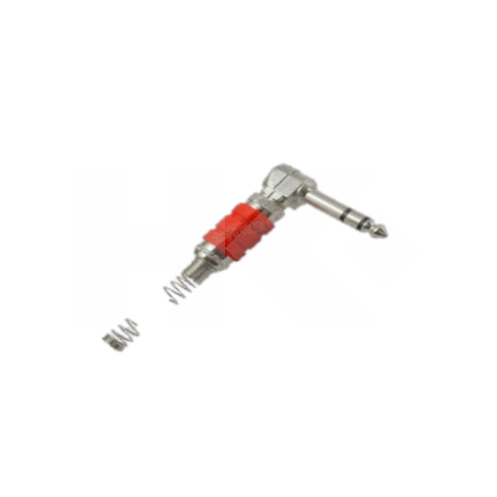 CONECTOR 6.3MM/M STEREO METALICO CURVO ROJO CON RESORTE