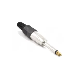 CONECTOR 6.3MM/M MONO METALICO CON PLASTICO NEGRO VOLANTE