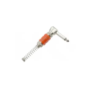 CONECTOR 6.3MM/M MONO METALICO CURVO ROJO CON RESORTE VOLANTE