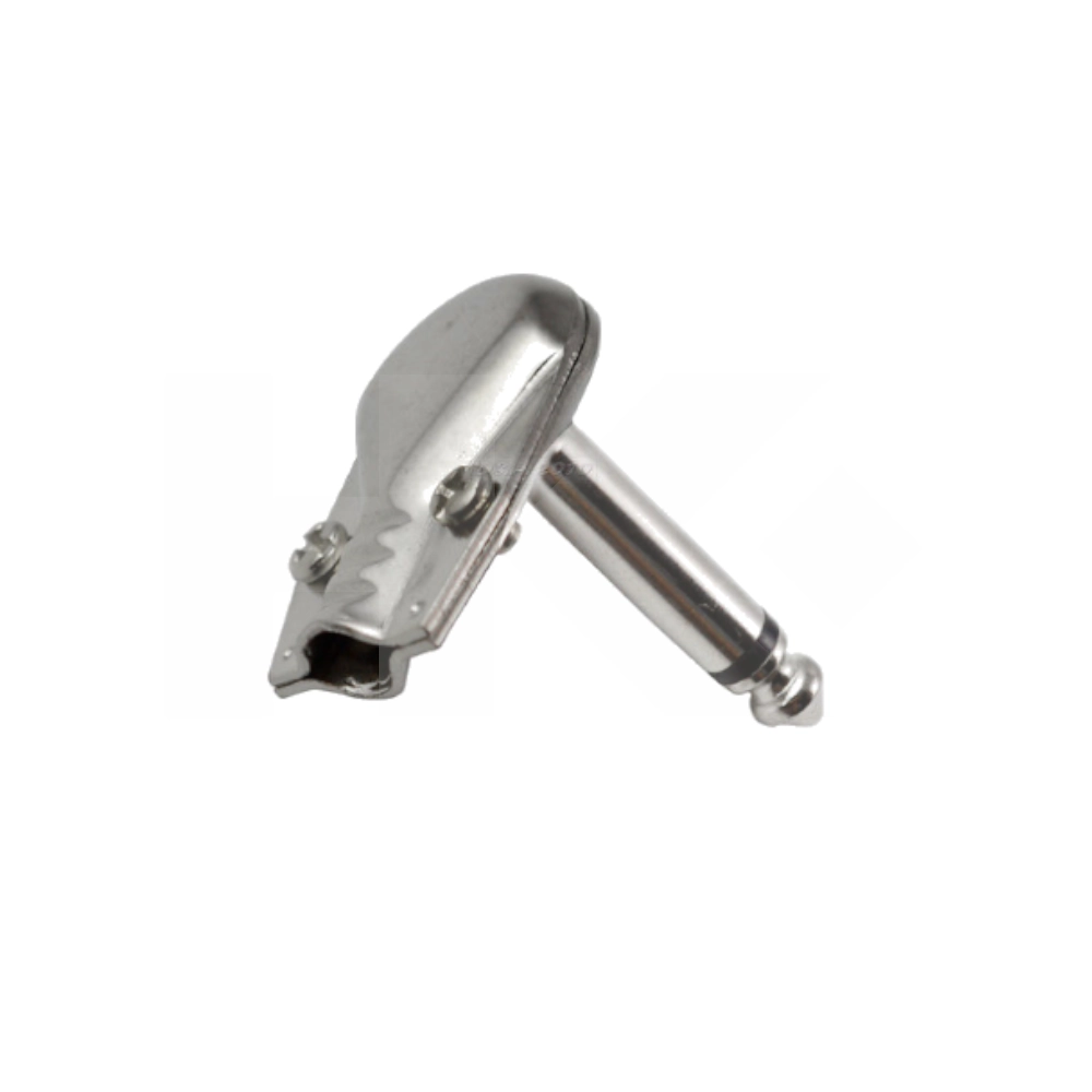 CONECTOR 6.3MM/M MONO METALICO CURVO VOLANTE (CALIDAD)