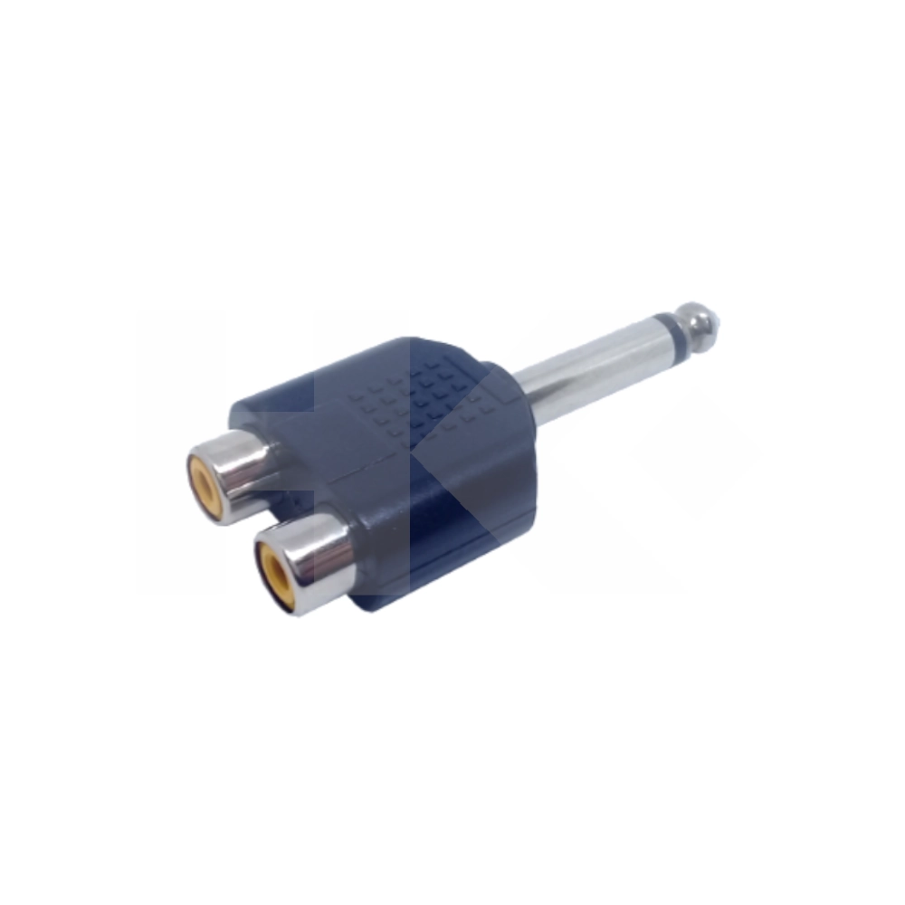 ADAPTADOR RCA/H X 2 A 6.3MM/M MONO