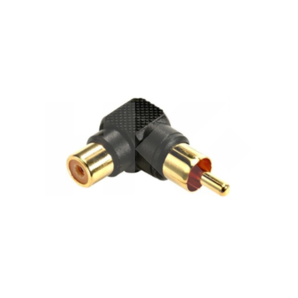 ADAPTADOR HEMBRA RCA A MACHO RCA CURVO NEGRO