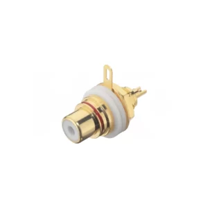 CONECTOR RCA HEMBRA CHASSIS DORADO ROJO GRANDE