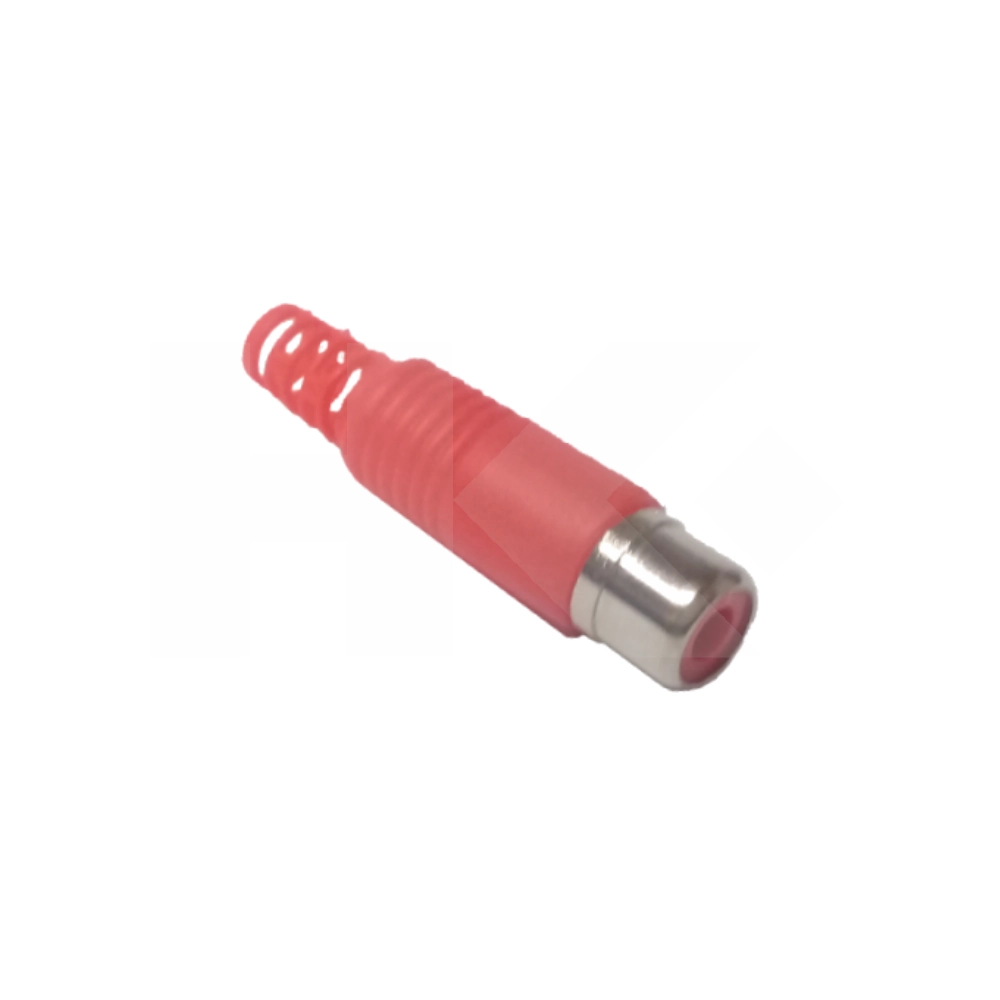 CONECTOR RCA HEMBRA PLASTICO ROJO VOLANTE