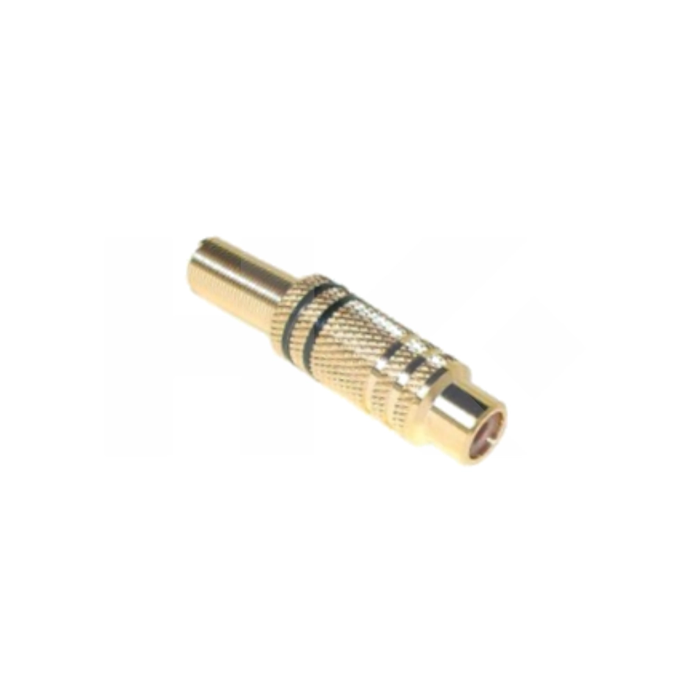 CONECTOR RCA HEMBRA METAL DORADO/NEGRO VOLANTE