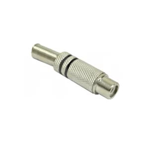 CONECTOR RCA HEMBRA METAL ZINCADA FRANJA NEGRA VOLANTE