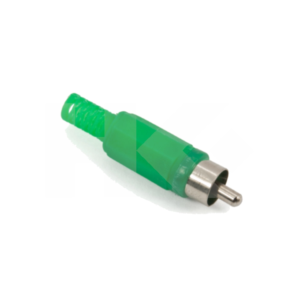 CONECTOR RCA MACHO PLASTICO VERDE VOLANTE
