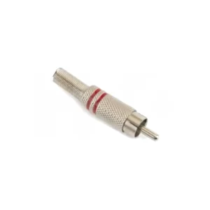 CONECTOR RCA MACHO METAL FRANJA ROJA ZINCADO