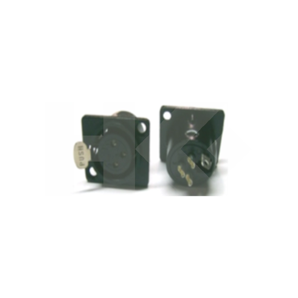 CONECTOR CANNON HEMBRA METALICO NEGRO CON SEGURO CHASSIS