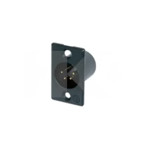 CONECTOR CANNON MACHO METALICO 4 PIN NEGRO CHASSIS