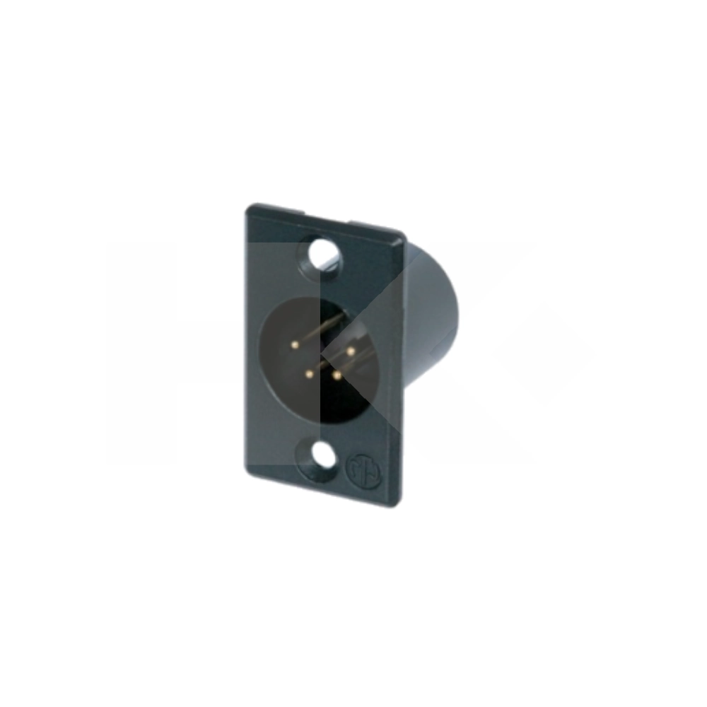 CONECTOR CANNON MACHO METALICO 4 PIN NEGRO CHASSIS