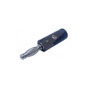 CONECTOR BANANA CON TORNILLO Y ACOPLE 4MM NEGRO