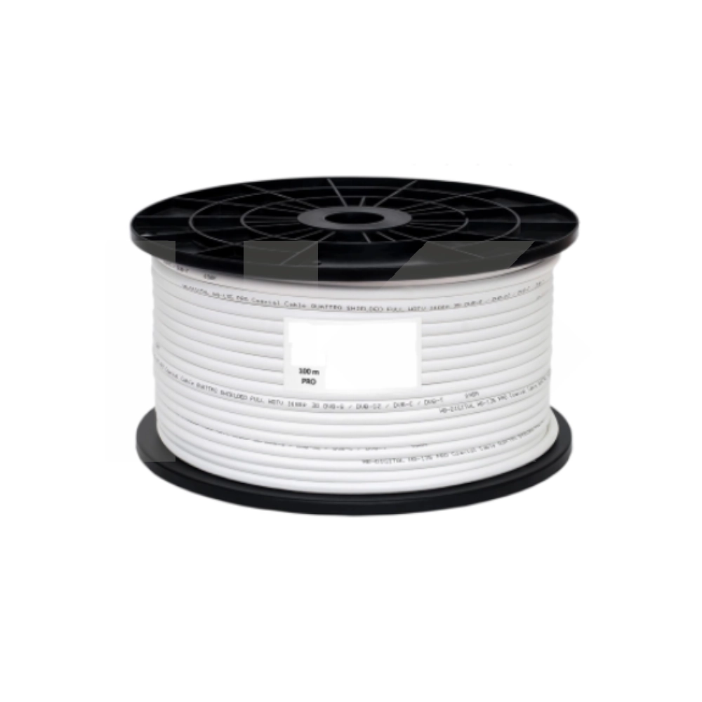 CABLE COAXIAL RG-6 MALLA 90% BLANCO 100MTS.