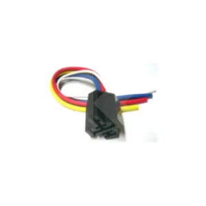 BASE RELE AUTO 5 PIN CON CABLE PLASTICO NEGRO