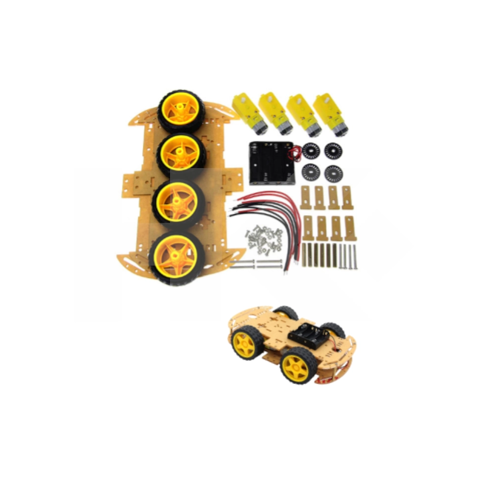 KIT MOTOR CON 4 RUEDAS DE AUTO PARA ARDUINO